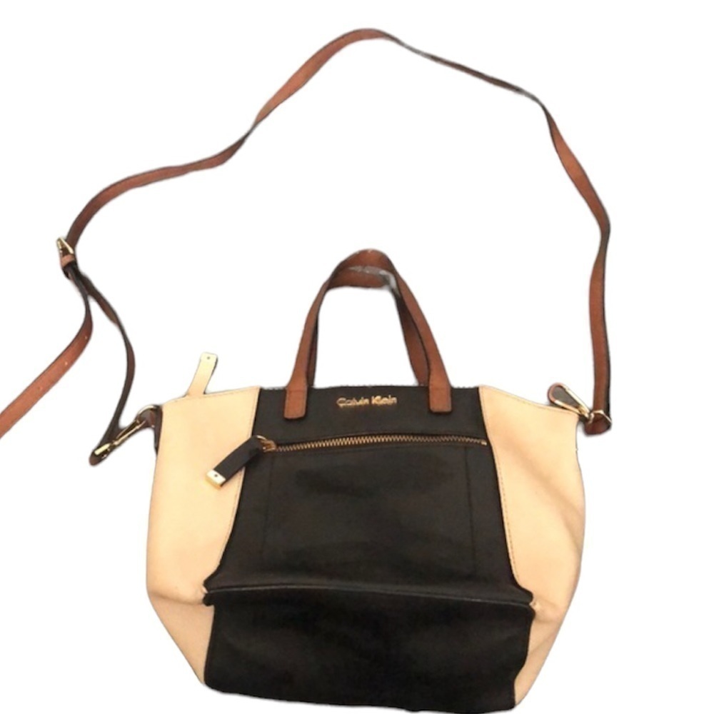 CALVIN KLEIN BROWN/BLACK/CREAM PURSE